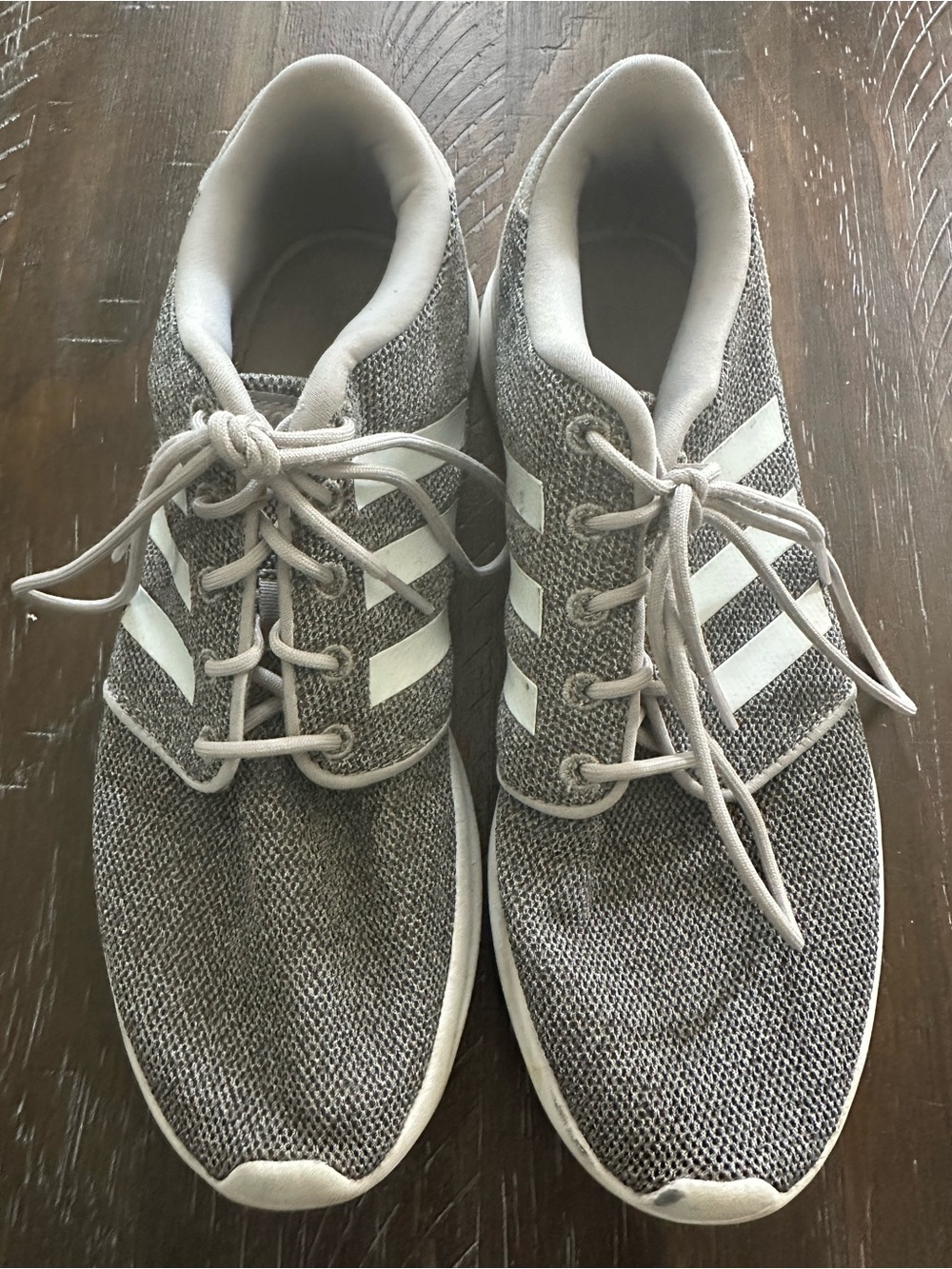 Women's Adidas Cloudfoam QT Racer Lightweight Knit Running Shoes - Grey